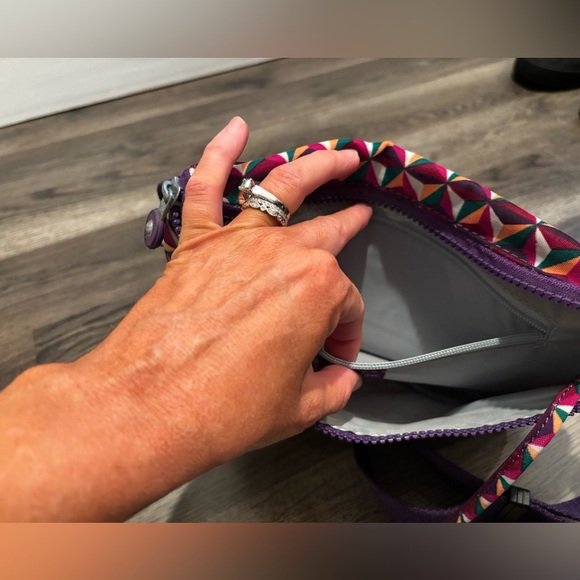 Kipling Multicolor belt Bag with Purple Strap travel summer vacation convenient - Picture 8 of 15